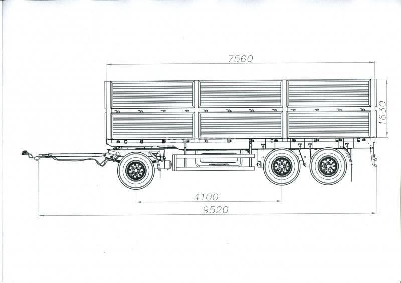 Прицеп зерновоз бортовой трехосный 16 тонный